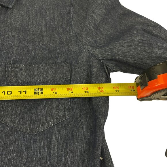 J.Crew Women's Dark Denim Button-Up Shirt XS Long Sleeves Casual Streetwear - Picture 3 of 10